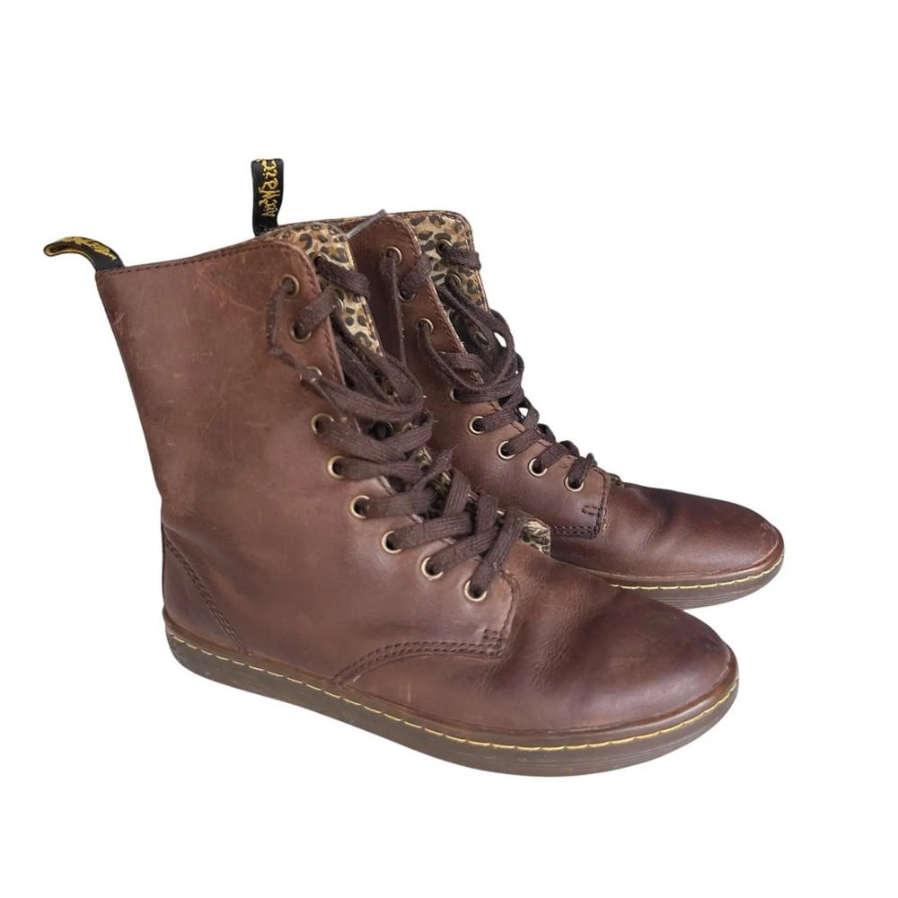 Dr. Martens Stratford Brown Leather Combat Boots